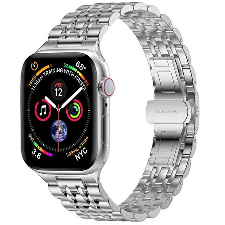 Apple Watch 40mm Wiwu Seven Beads Steel Belt Metal Saat Kordon Kayış Bileklik