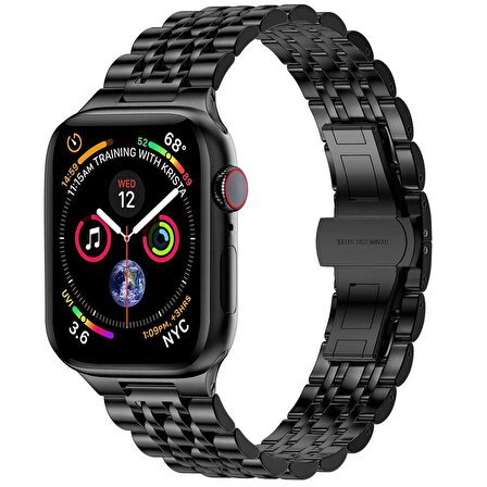 Apple Watch 42mm Wiwu Seven Beads Steel Belt Metal Saat Kordon Kayış Bileklik