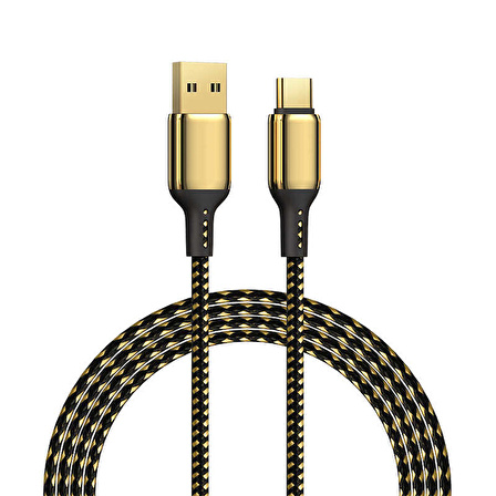 Wiwu Golden Series GD-101 Type-C USB Kablo 2.4A 20W Hızlı Şarj Kablosu 18K Altın Kaplama 3 metre