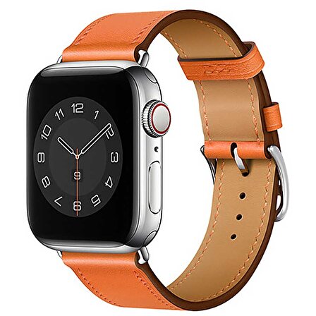 Apple Watch 44mm Uyumlu Wiwu Attleage Watchband Hakiki Deri Saat Kordon Kayış Bileklik
