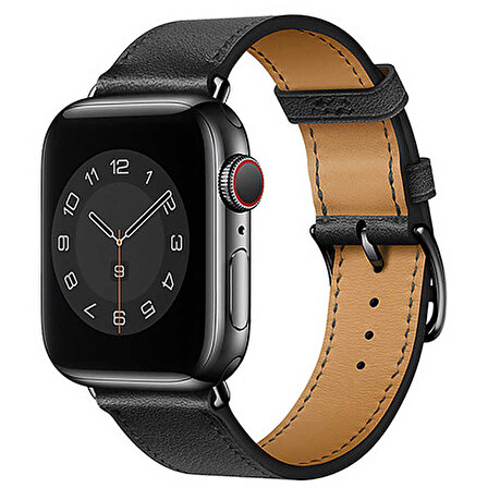 Apple Watch 7 45mm Uyumlu Wiwu Attleage Apple Watchband Hakiki Deri Kordon
