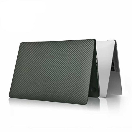 Ikavlar Macbook Pro 14 M1 2021 Kapak A2442 Uyumlu Karbon Fiber Görünümlü Koruyucu Kılıf