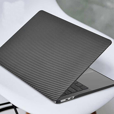 Macbook Pro 16.2 2023 A2780 Uyumlu Kılıf Wiwu iKavlar Karbon Fiber Görünümlü Koruyucu Kapak