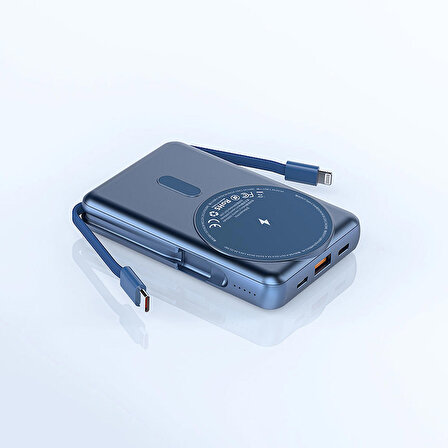 PP03 Taşınabilir Wireless Şarj ve PD Hızlı Şarj Özellikli Powerbank 15W 10000mAh