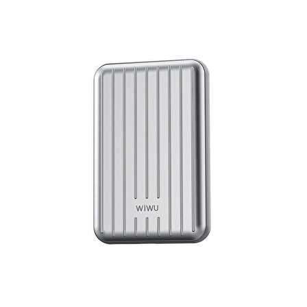Taşınabilir Wireless Şarj ve PD Hızlı Şarj Özellikli Powerbank Wiwu PP02 15W 5000mAh Gümüş
