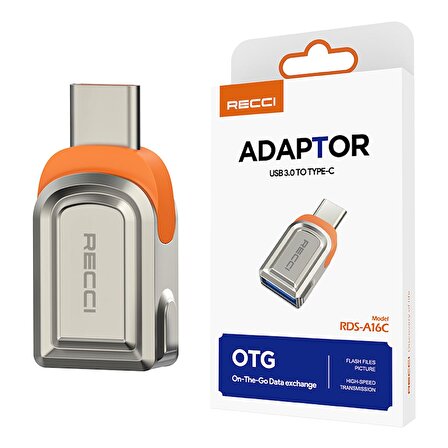 Recci RDS-A16C USB 3.0 to Type-C OTG Ultra Hızlı Veri Aktarıcı Adaptör