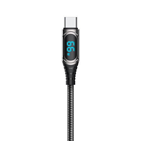 USB-A To Type-C Usb Kablo Recci RTC-P21C Ghost Serisi 66W 6A Hızlı Şarj Özellikli 1.2M