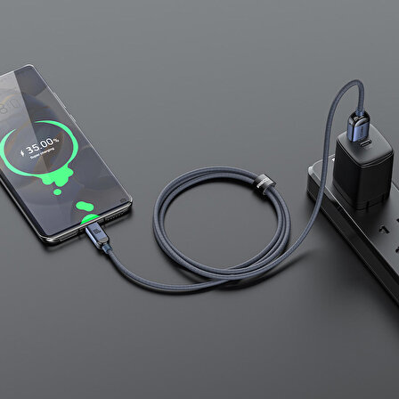 USB-A To Type-C Usb Kablo Recci RS09C Crystal Serisi 100W Hızlı Şarj Özellikli 1.2M