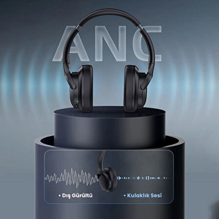 ANC Özellikli Kulak Üstü Bluetooth Kulaklık Recci REP-W59 Baron Serisi FM Destekli Ayarlanabilir