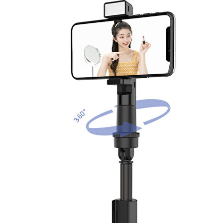 Uzaktan Kumandalı Selfie Çubuğu Recci RHO-P01 Bluetooth 5.0 Çok Fonksiyonlu 200mAh Özçekim Çubuğu