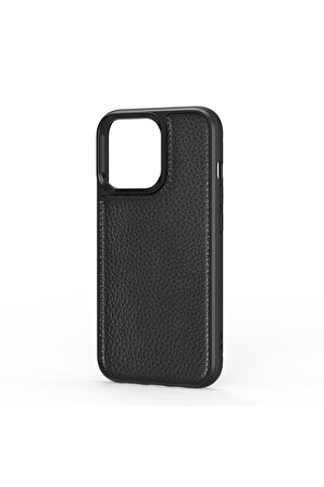 Wiwu iPhone 13 Pro Uyumlu Kılıf Wiwu Genuine Leather Plastic Calfskin Orjinal Deri Kapak