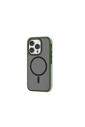 iPhone 15 Pro Max Uyumlu Kılıf Wiwu ZKK-012 Magsafe Şarj Özellikli Air Cushion Kapak Yeşil