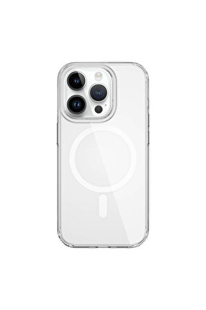 Wiwu iPhone 15 Pro Uyumlu Kılıf Wiwu FYY-014 Magsafe Şarj Özellikli Şeffaf Kapak