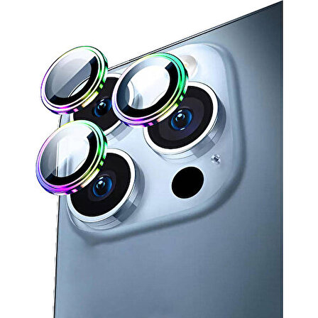 Wiwu iPhone 15 Pro ​​​max Uyumlu Wiwu Lens Guard Metal Kamera Lens Koruyucu Colorful