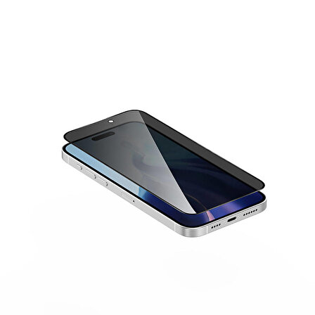 iPhone 15 Pro Uyumlu Recci RSP-A06SP 3D Privacy Shield Temperli Cam Ekran Koruyucu