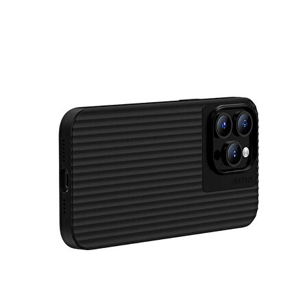 iPhone 15 Pro Max Uyumlu Kılıf Recci Aurora Serisi Magsafe Şarj Özellikli Kapak Siyah
