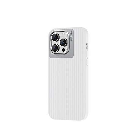 iPhone 15 Pro Uyumlu Kılıf Recci Aurora Serisi Magsafe Şarj Özellikli Kapak Beyaz