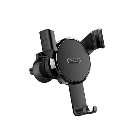 360 Derece Dönebilen Başlıklı Araç İçi Telefon Tutucu Recci RHO-C05 Kaydırmaz Tasarımlı Siyah