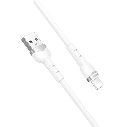 iPhone Şarj Kablo Hızlı Şarj Özellikli Recci RTC-N35L 100cm 5A Lightning to USB-A Kablo Beyaz