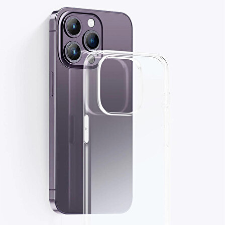 iPhone 14 Pro Max Uyumlu Kılıf Airbagli Şeffaf Darbe Emici Silikon Tasarımlı Recci Clarity Serisi