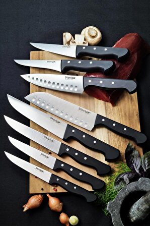 Stevig Pro Mutfak ve Et Bıçağı Siyah 15,5 cm ST-400.010