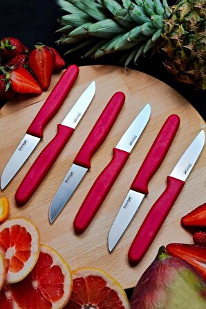 Stevig Cut 4 Fruit 6’lı Meyve Bıçak Seti Kırmızı ST-404