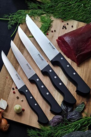 Stevig Et Bıçağı - Mutfak Bıçağı Seti 4'lü Siyah 