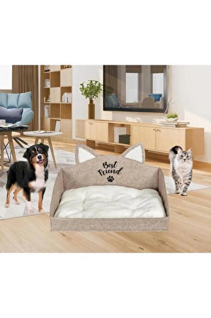 Digithome Kedi Köpek Yatağı Kahverengi 50x38x15 - 105185 C1-1-152