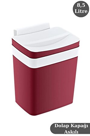 Digithome Soft Dolap Kapağı Askılı Çöp Kovası 8,5 Lt Kırmızı - 192-01 C320.049