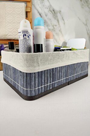 Digithome Bambu Çok Amaçlı Saklama Kutusu Düzenleyici Büyük Boy Organizer Gri 33x23x12 Cm - CL-6005-2 C1-1-121