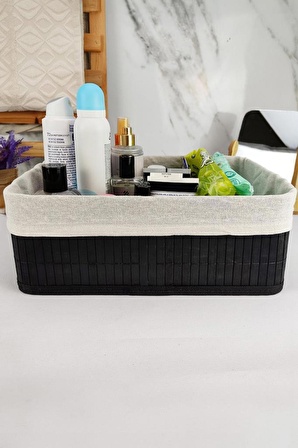 Digithome Bambu Çok Amaçlı Saklama Kutusu Düzenleyici Büyük Boy Organizer Siyah 33x23x12 Cm - CL-6005-5 C1-1-121