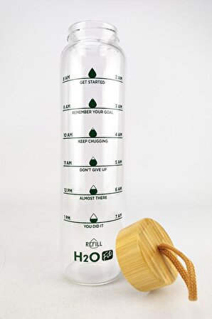 Digithome H2O Fit Bambu Kapaklı Cam Matara 1000 Ml - H2O75992 C1-1-18