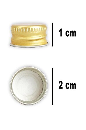 6’lı 50 ml Gold Metal Kapaklı Cam Zencefil Shot Şişesi Söz Nişan Hediyelik Kolonya Şişesi C1-1-149
