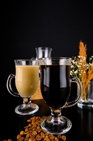 Digithome Irish 3'lü Kulplu Cam Latte ve Kahve Bardağı 14 Cm C1-1-276