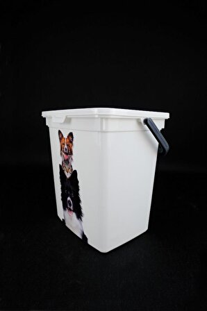 Digithome Kedi ve Köpek Maması Saklama Kabı Düzenleyici 6 Lt Beyaz Desen-3 – ÇAN 2354 C320.037