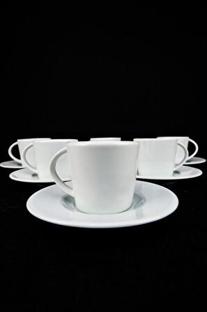 Digithome Kütahya Porselen Toledo 6 Kişilik 12 Parça Kahve Fincan Takımı Beyaz –  TL01 C320.105