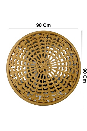 Digithome Dekoratif Eskitme Detaylı Yuvarlak Aynalı Duvar Panosu 90 Cm Kahverengi – RNS008