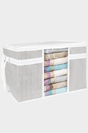 Digithome Çok Amaçlı Düzenleyici Pencereli Kazak Hurcu Organizer 45x40x30 Cm Gri - 100647 C1-1-152