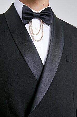 Twn Slim Fit Siyah Düz Damatlık & Smokin Takim Elbise