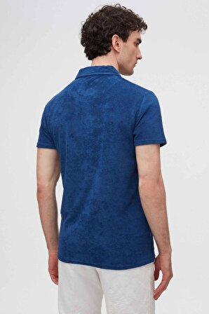 Twn Slim Fit Saks Mavi Düz Örgü T-Shirt