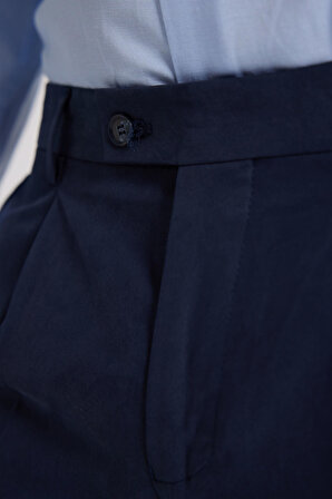 Twn Lacivert Düz Tencel™ Kumaş Pantolon
