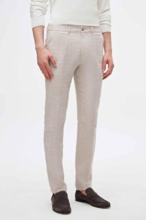 Ds Damat Slim Fit Bej Düz Jogger Pantolon