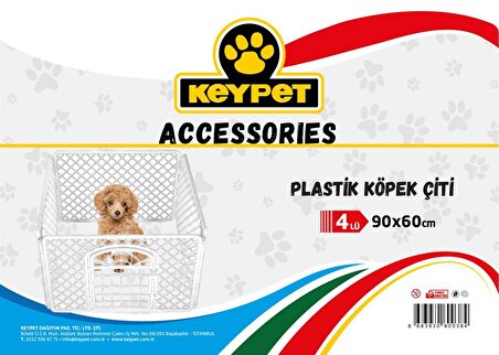 Keypet Accesories Plastik Köpek Çiti 90 x 60 cm (4 Panel)