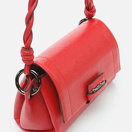 Hakiki Deri Kırmızı Kadın Mini (Çapraz) Çanta