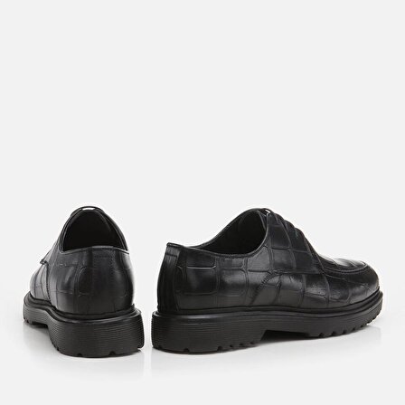 Hakiki Deri Siyah Erkek Günlük Ayakkabı