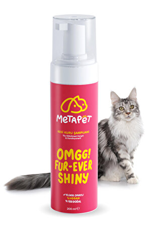 Kedi Tüy Dökülmesi Karşıtı Kuru Köpük Şampuan, Doğal E Vitamini Sağlığı, Önleyici Bakımı için 200 ML