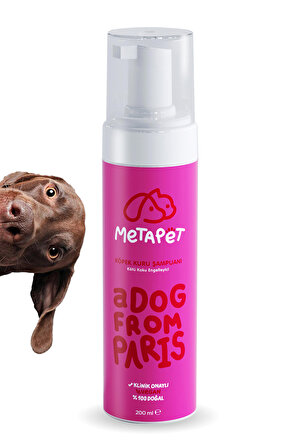 Köpek Koku Giderici Kuru Köpük Şampuanı, Doğal ve Organik Hassas Ciltli Yavrular için Uygun, 200 ML
