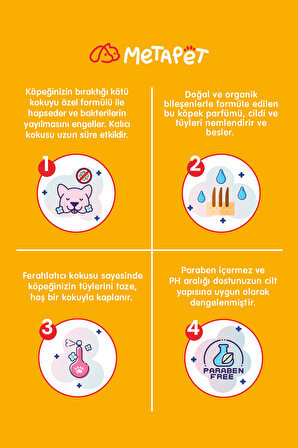 Doğal Köpek Parfümü, Koku Giderici Sprey, Evcil Hayvanlar için Organik Formül, Mango Esanslı 150 ML