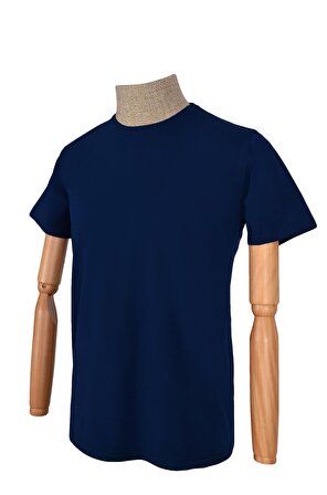 Sıfır Yaka Düz Slim T-Shirt