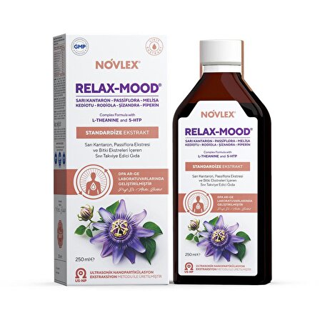 Novlex® Relax-Mood Sarı Kantaron, Passiflora Ekstresi ve Bitki Ekstreleri 250ml